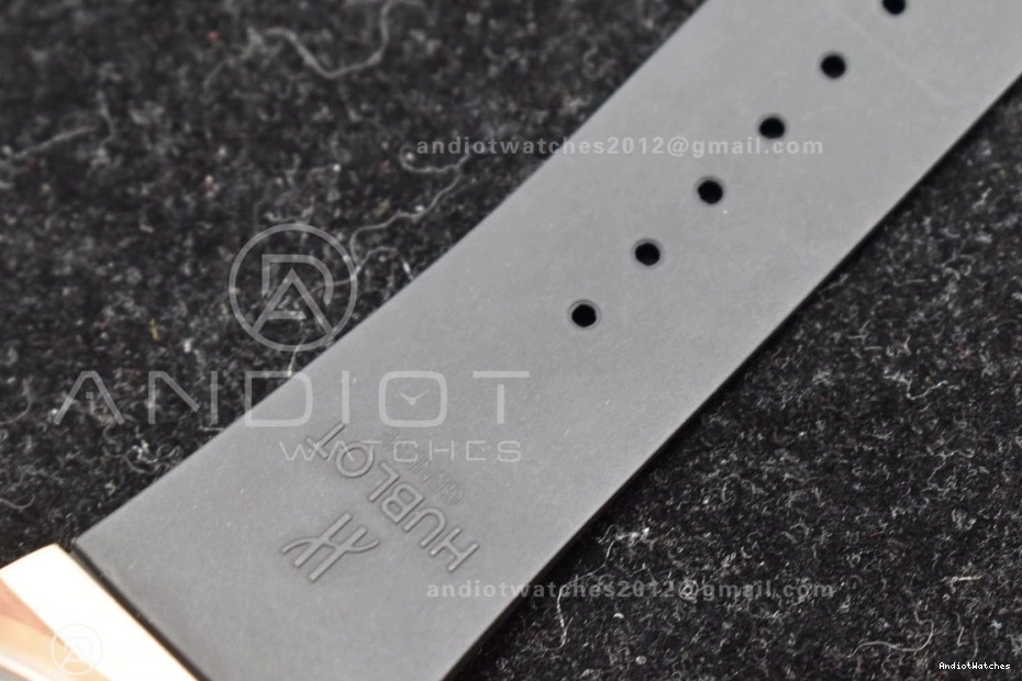 Strap GoodFit ZF Bang Edition Rubber RG Best Hublot 904 Big Dial on Skeleton Unico Black 1:1 A 0420